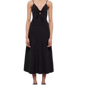 The Kooples So In Love Silk Maxi Dress Size 2 or Medium Black LBD Sleeveless